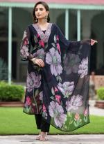 Georgette Black Casual Wear Embroidery Work Readymade Suit